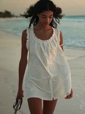 Doen White Eyelet Sleeveless Sun Dress